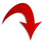 Red arrow curved down