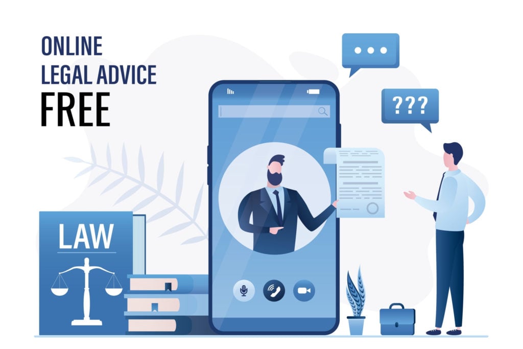 Vector illustration of remote consultation with lawyer scaled