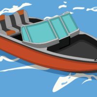 vector illustration of motorboat