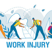 vector illustration of work injury concept