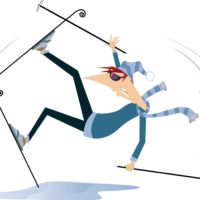 illustration of falling skier